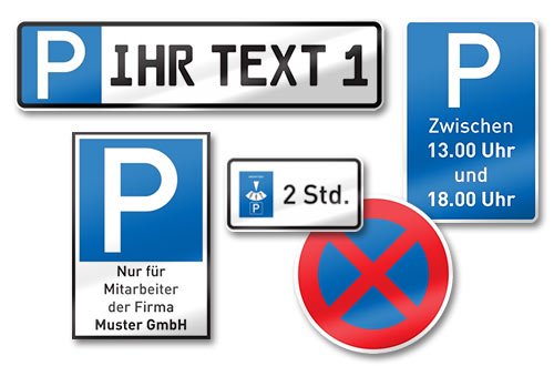 Parkplatz Kennzeichen online bestellen